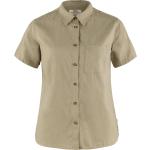Sandfarvede FJÄLLRÄVEN Travel Sommer Kortærmede skjorter i Hamp med korte ærmer Størrelse XL til Damer 
