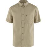 Sandfarvede FJÄLLRÄVEN Travel Sommer Kortærmede skjorter i Hamp med korte ærmer Størrelse XL til Herrer på udsalg 