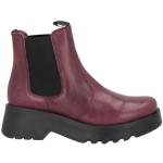 Mørkelilla Fly London Læderstøvler i Læder blokhæle med runde skosnuder Størrelse 40 til Damer 