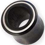 Fly Style - 1 x wooden flesh tunnel - ring inlay - stainless steel/brass/copper, size: 22 mm, choice of colours: silver/black