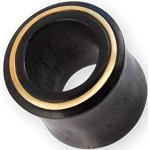 Fly Style - 1 piece - flesh tunnel made of wood - ring inlay - stainless steel/brass/copper, Wood