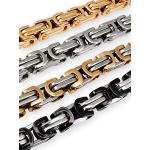 Fly Style 9 mm Byzantine Chain or Bracelet Stainless Steel in 4 Colours 19 - 100 cm, Yellow Gold