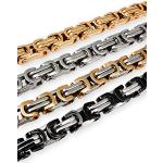 Fly Style Byzantine Chain, 6 mm, Stainless Steel Curb Chain, Men's Necklace, Women's Bracelet, Stainless Steel, silver / gold