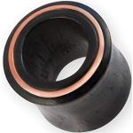 Fly Style - 1 piece - flesh tunnel made of wood - ring inlay - stainless steel/brass/copper, Wood