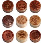 Fly Style 1 x Wooden Ear Plug Flesh Tunnel with Laser Engraving, Wood