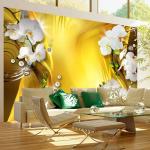 Fototapet Orchid in Gold