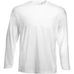 Hvide Fruit of the Loom Bæredygtige Langærmede t-shirts i Bomuld med Øko-Tex Med lange ærmer Størrelse XL til Damer 