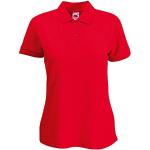 Røde Fruit of the Loom Kortærmede polo shirts Størrelse XL til Damer på udsalg 