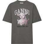 Grå Ganni Kortærmede t-shirts i Jersey med korte ærmer Størrelse XL 
