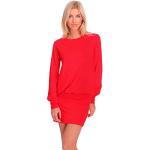 Røde Elegant Korte Aftenkjoler med bådudskæring Med lange ærmer Størrelse XL til Damer 