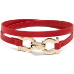 Rødt Ferragamo Læderarmbånd i Messing One size til Damer 