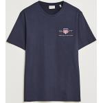 Blå Gant Shield T-shirts med rund hals i Bomuld med rund udskæring med korte ærmer Størrelse XL til Herrer på udsalg 