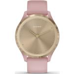 Garmin Vivomove 3S smartwatch armbåndsur i guldfarvet stål med støvet rosa silikonerem