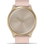 Garmin Vivomove Style smartwatch armbåndsur i guldfarvet aluminium med blush pink nylon rem
