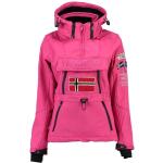 Pinke Geographical Norway Softshell jakker i Polyester Størrelse XL med hætte til Damer på udsalg 
