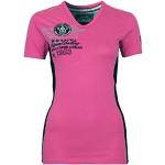 Pinke Geographical Norway T-shirts med v-hals i Bomuld med V-udskæring Størrelse XL til Damer 