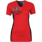 Røde Geographical Norway T-shirts med v-hals i Bomuld med V-udskæring Størrelse XL til Damer 