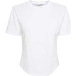 Hvide Gestuz Kortærmede t-shirts i Bomuld med Skulderpuder med rund udskæring med korte ærmer Størrelse XL til Damer på udsalg 