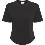 Sorte Gestuz Kortærmede t-shirts i Bomuld med Skulderpuder med rund udskæring med korte ærmer Størrelse XL til Damer på udsalg 