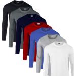 Gildan Bæredygtige T-shirts med rund hals i Jersey med Øko-Tex med rund udskæring Med lange ærmer Størrelse XXL til Herrer 