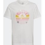 Hvide adidas Bæredygtige T-shirts med print til børn i Jersey Størrelse 110 