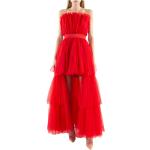 Røde Festlige kjoler i Tyl Asymmetrisk Størrelse XL til Damer på udsalg 