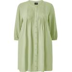 Pastelgrønne Gozzip Plus size tunikaer med rund udskæring Med 3/4 ærmer Størrelse 3 XL til Damer på udsalg 