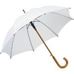 Grå paraply træskaft - Køb paraply for blot 179 kr - Buddy - Hvid