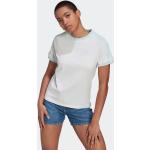 Hvide Sporty adidas Bæredygtige T-shirts med rund hals i Jersey med rund udskæring Størrelse XL til Damer på udsalg 