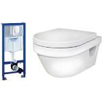 Komplet Pakke Med Gustavsberg Hygienic Flush Væghængt Toilet, Grohe Cisterne Trykknap Og Softclose Sæde