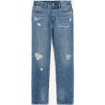 Blå 31 Bredde 30 Længde H&M Straight leg jeans Størrelse XL med Striber til Damer 