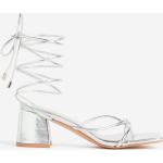Sølvfarvede H&M Sommer Sandaler med hæl Størrelse 37 til Damer 