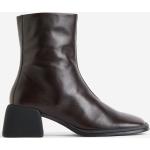 Brune H&M Læderstøvler i Læder Med lynlåse Størrelse 35 til Damer 