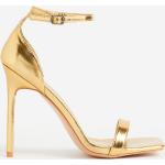 Guldfarvede H&M Sommer Sandaler med hæl Størrelse 40 til Damer 