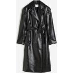 Sorte H&M Trench coats med Skulderpuder Størrelse XL Foret til Damer 