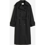 Sorte H&M Trench coats i Kiper Størrelse XL Foret til Damer 