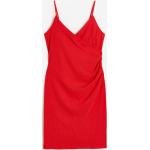 Røde Korte H&M Aftenkjoler i Jersey med V-udskæring Størrelse XXL til Damer 