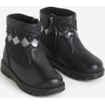 Sorte H&M Flade støvler i Læder Med lynlåse Skridsikre til Børn 