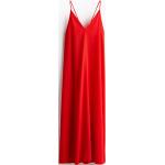 Røde Maxi H&M Aftenkjoler med Spaghettistropper i Jersey med V-udskæring Størrelse XL til Damer 
