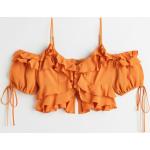 Orange H&M Bluser med Flæser Størrelse XL til Damer 