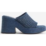 Blå H&M Sommer Plateau sandaler blokhæle Hælhøjde over 9 cm Størrelse 37 til Damer 