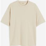 Beige H&M T-shirts med rund hals i Bomuld med rund udskæring Størrelse XL til Herrer 