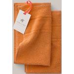Orange Håndklæder i Frotté 30x50 2 stk med Striber 