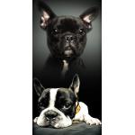 Sorte Vaskeklude med Hunde i Bomuld 70x140 på udsalg 