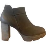 Sorte Paul Green Ankelstøvler i Nubuck blokhæle Med lynlåse Hælhøjde 7 - 9 cm Størrelse 38.5 til Damer 