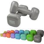 Vinyl Dumbbell Set of 2 Various Weights and Colours to Choose From (Grey, 2 x 5 kg)