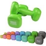 Vinyl Dumbbell Set of 2 Various Weights and Colours to Choose From (Green, 2 x 4.0 kg)