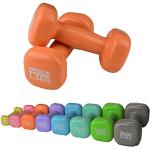 Vinyl Dumbbell Set of 2 Various Weights and Colours to Choose From (Apricot, 2 x 1.5 kg)