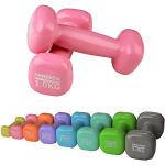 Vinyl Dumbbell Set of 2 Various Weights and Colours to Choose From (Pink, 2 x 1.0 kg)