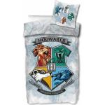 Harry Potter sengetøj - 140x200 cm - Sengesæt med logo af Hogwarts - 2 i 1 - Dynebetræk i 100% bomuld